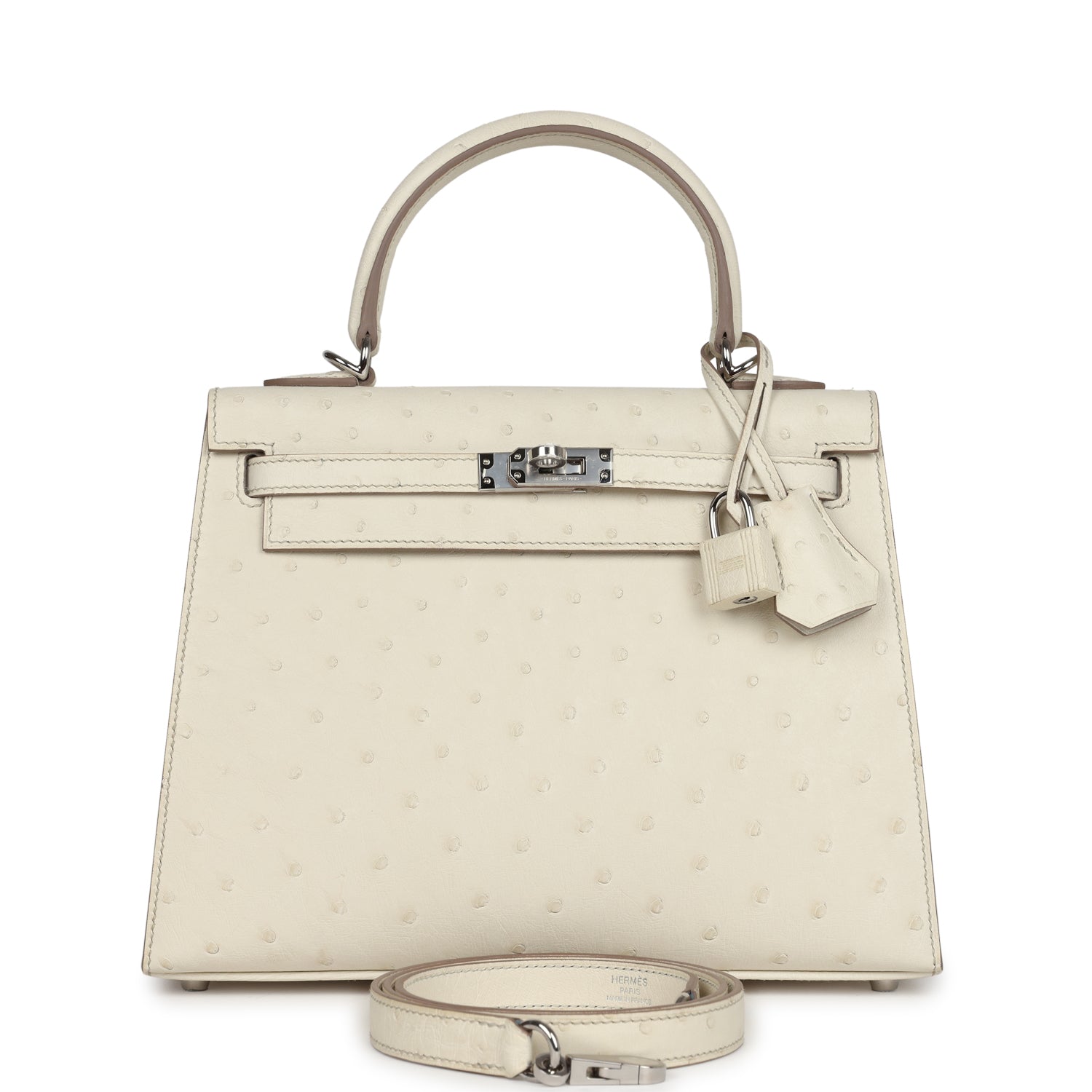 Kelly Sellier 25 Beton Ostrich Palladium Hardware