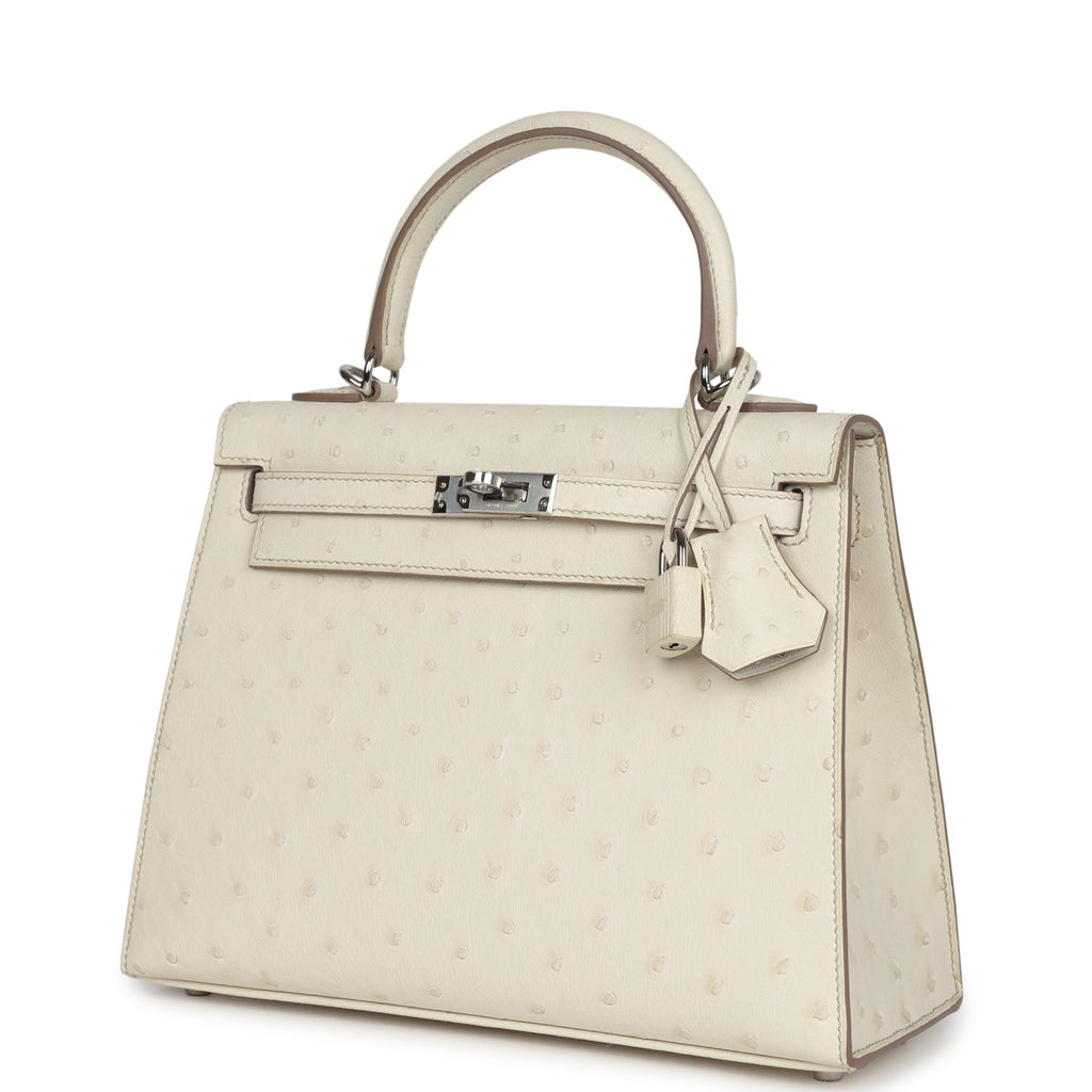 Kelly Sellier 25 Beton Ostrich Palladium Hardware