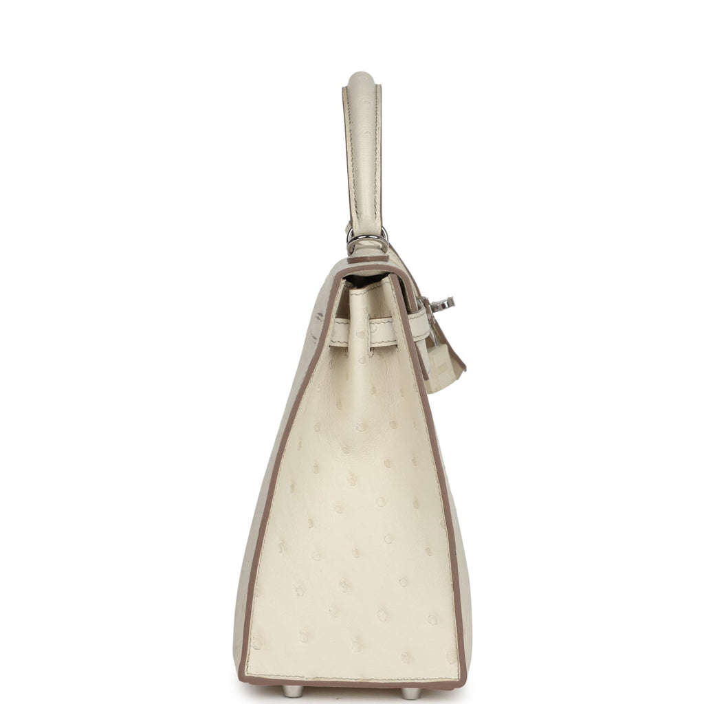 Kelly Sellier 25 Beton Ostrich Palladium Hardware