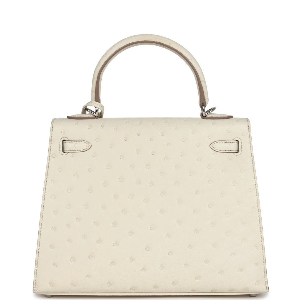 Kelly Sellier 25 Beton Ostrich Palladium Hardware