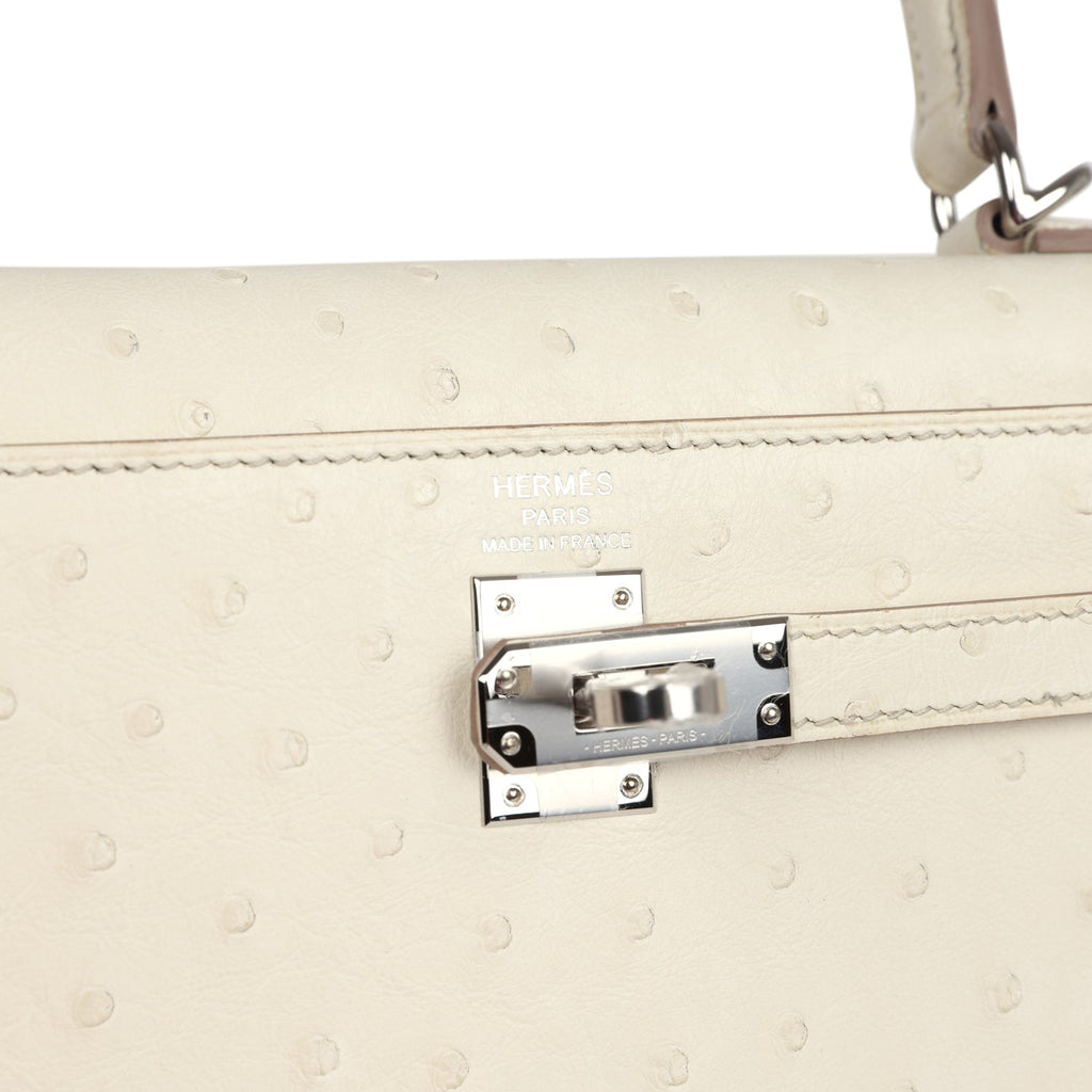 Kelly Sellier 25 Beton Ostrich Palladium Hardware