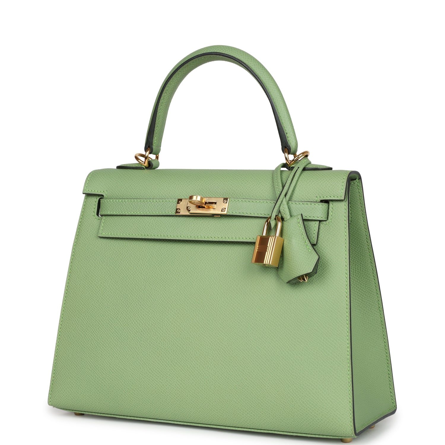 Kelly Sellier 25 Vert Criquet Epsom Gold Hardware