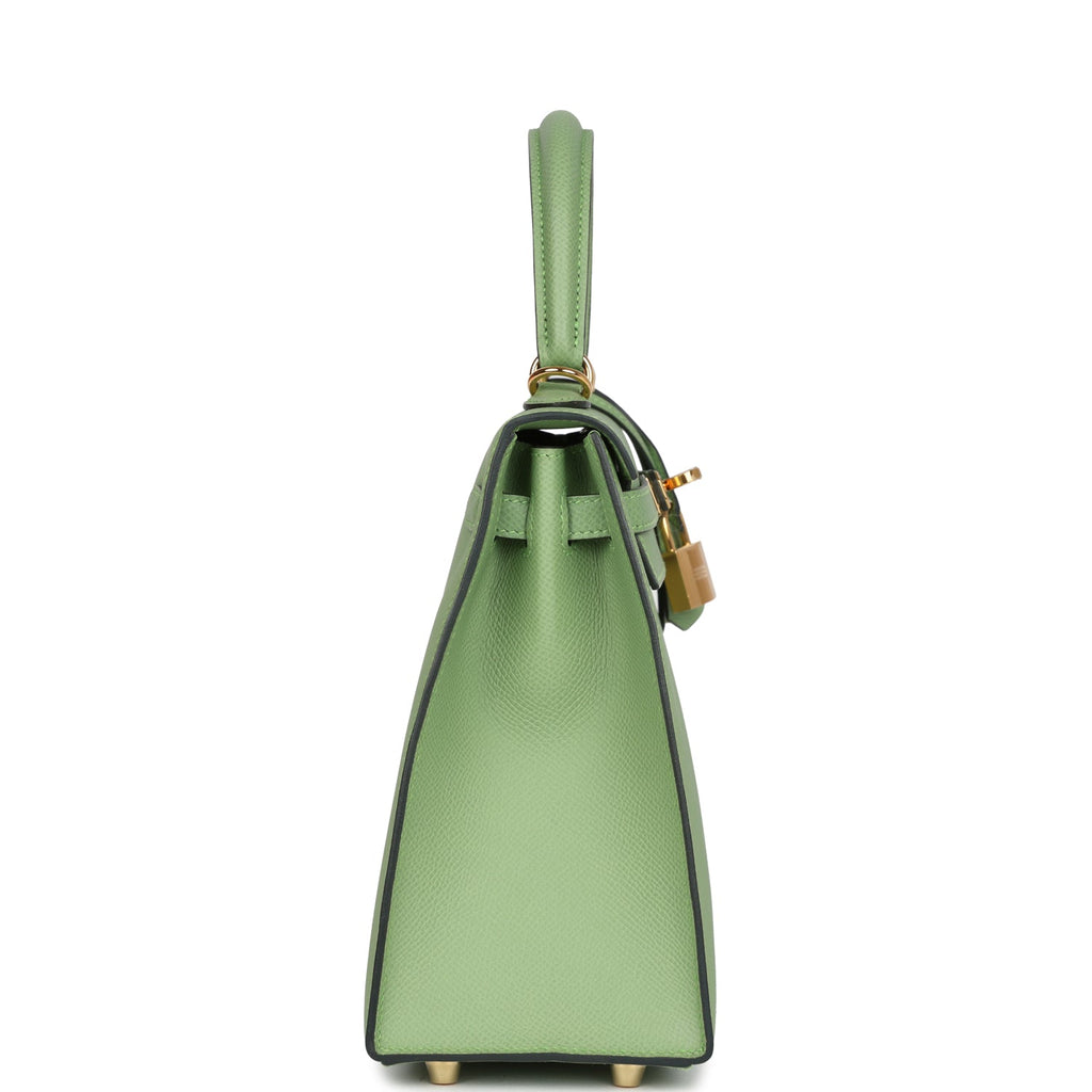 Kelly Sellier 25 Vert Criquet Epsom Gold Hardware