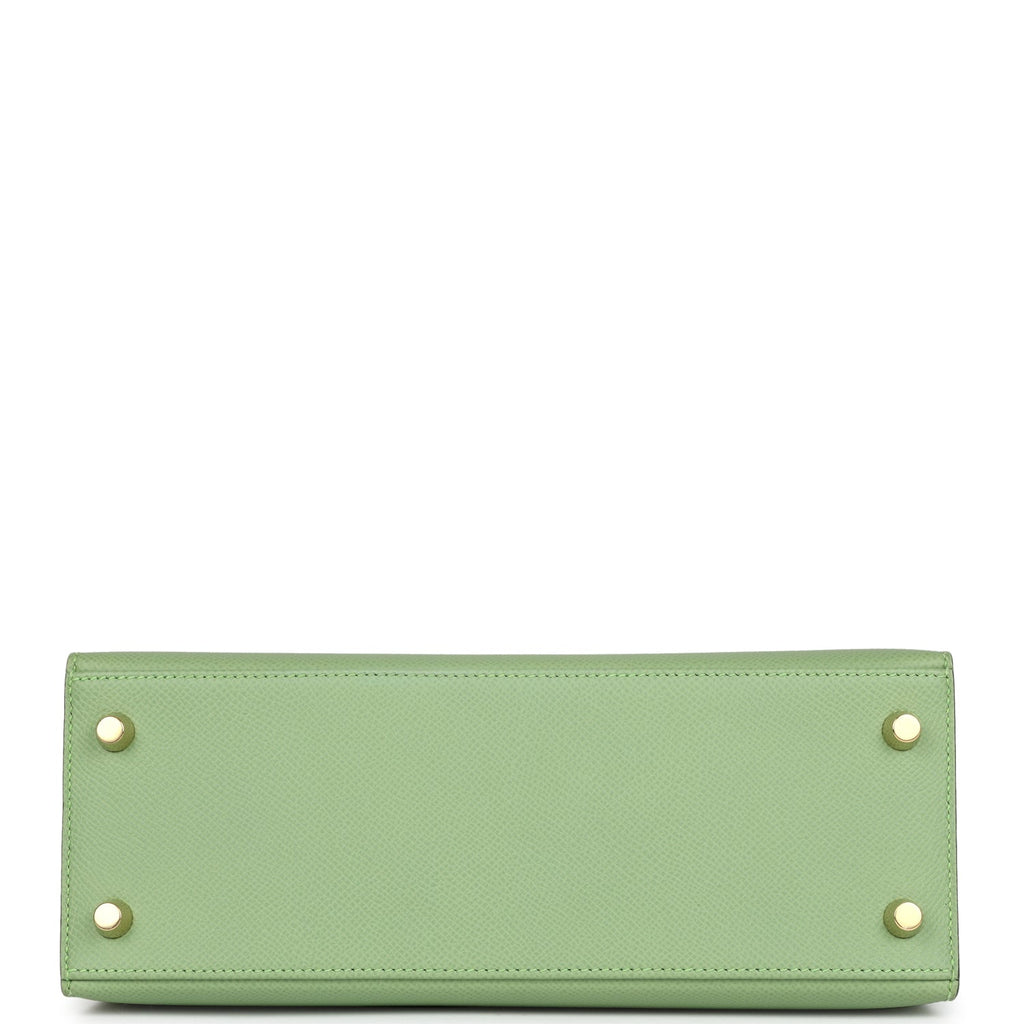 Kelly Sellier 25 Vert Criquet Epsom Gold Hardware