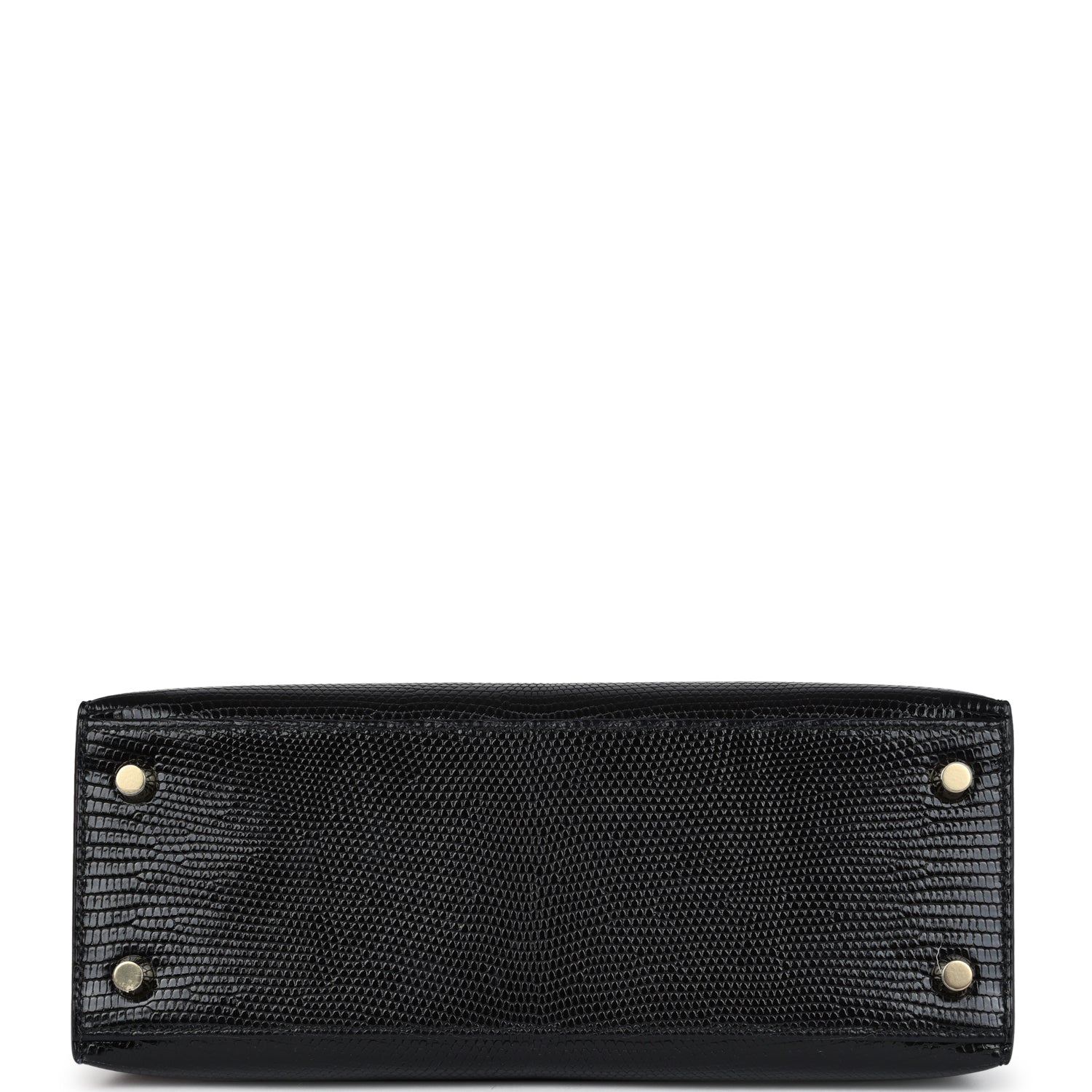 Kelly Sellier 25 Black Varanus Niloticus Lizard Gold Hardware