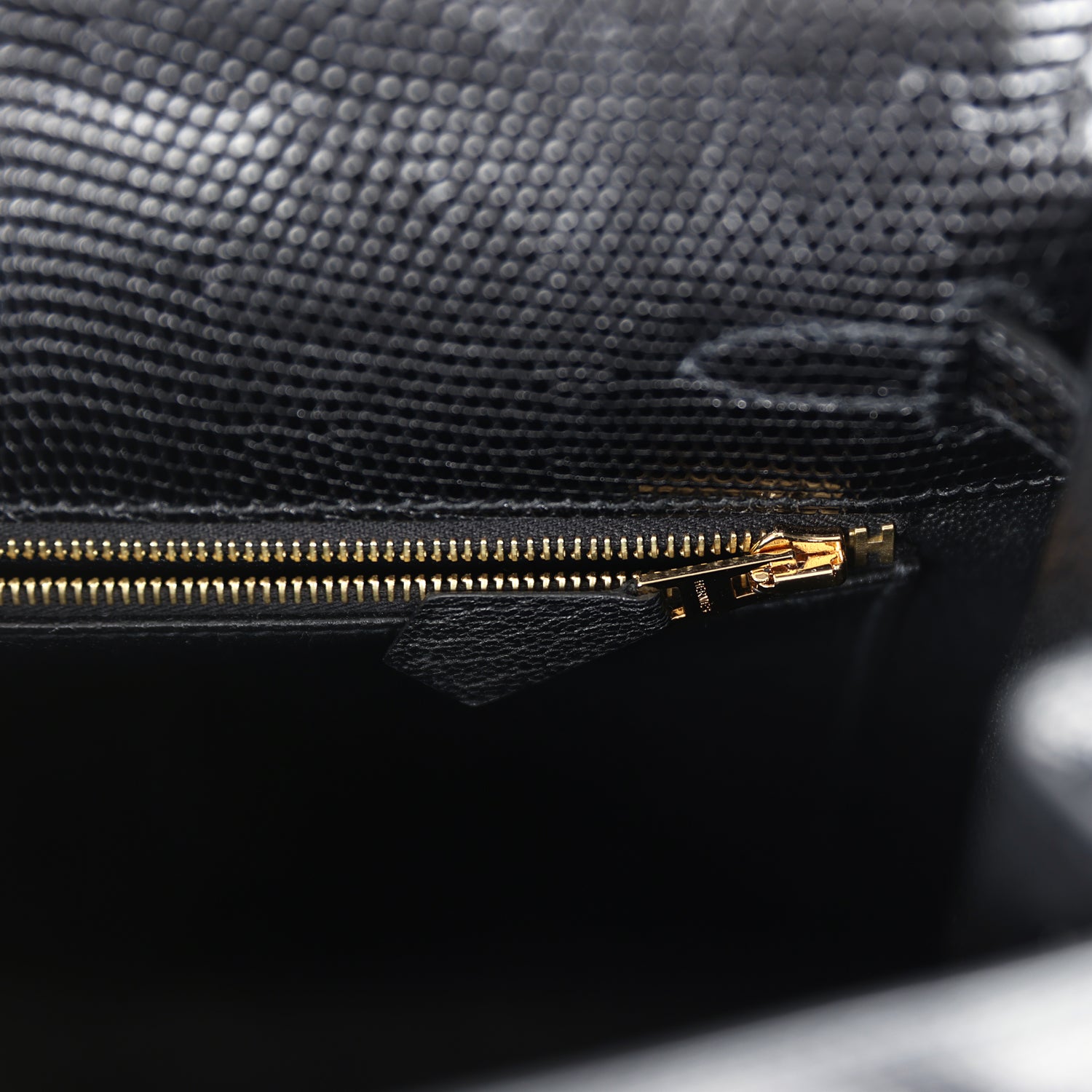Kelly Sellier 25 Black Varanus Niloticus Lizard Gold Hardware