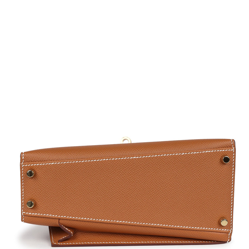 Kelly Sellier en Desordre 20 Gold Epsom Gold Hardware