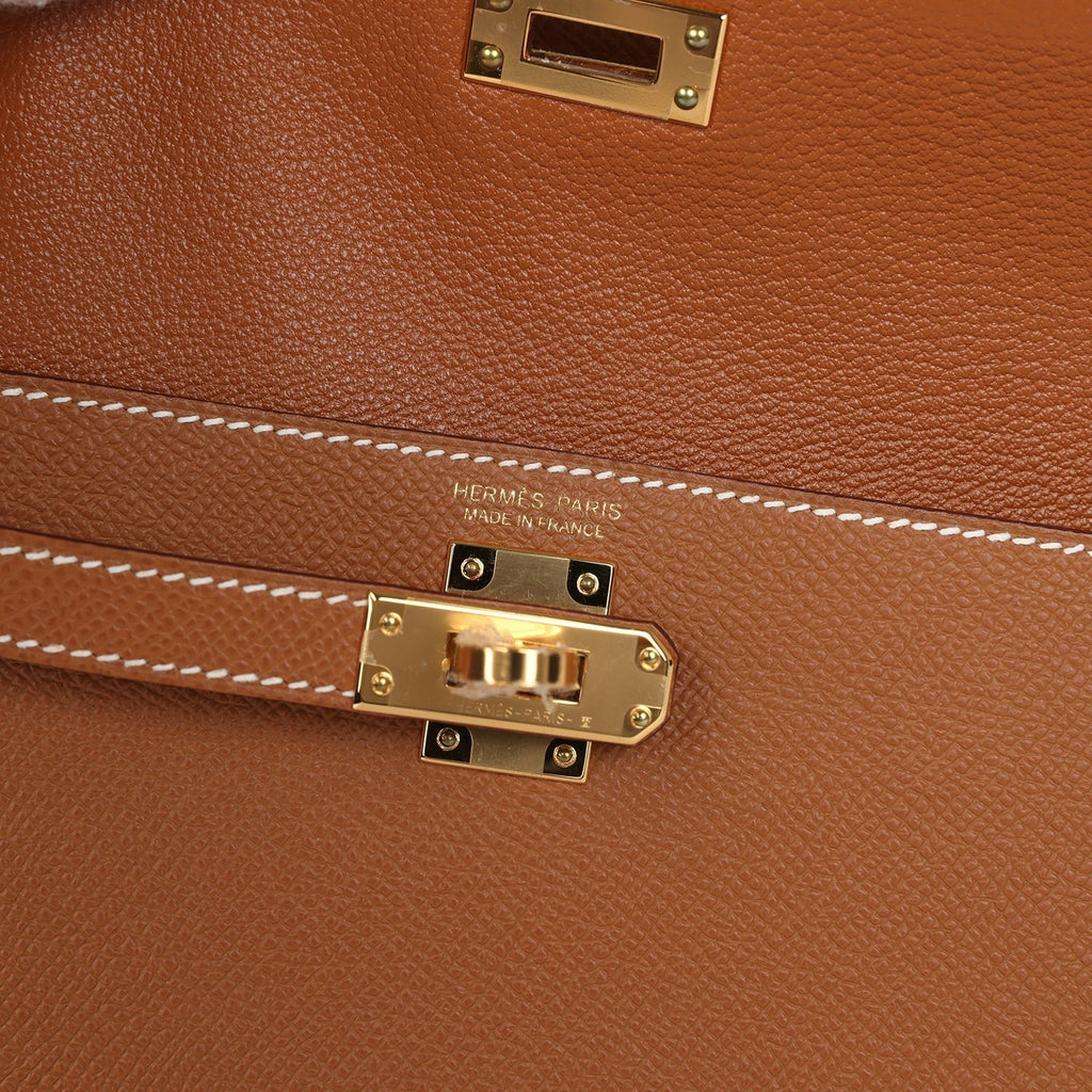 Kelly Sellier en Desordre 20 Gold Epsom Gold Hardware