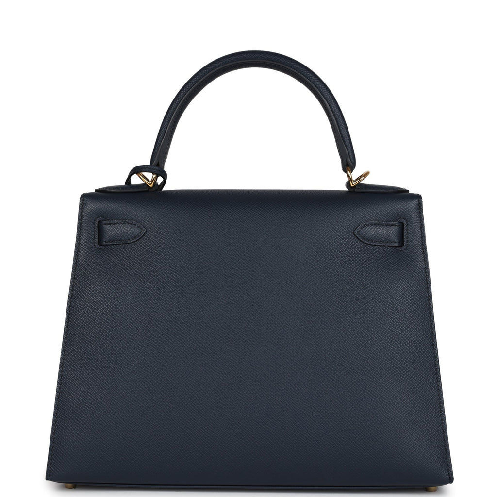 Kelly Sellier 28 Bleu Indigo Epsom Gold Hardware