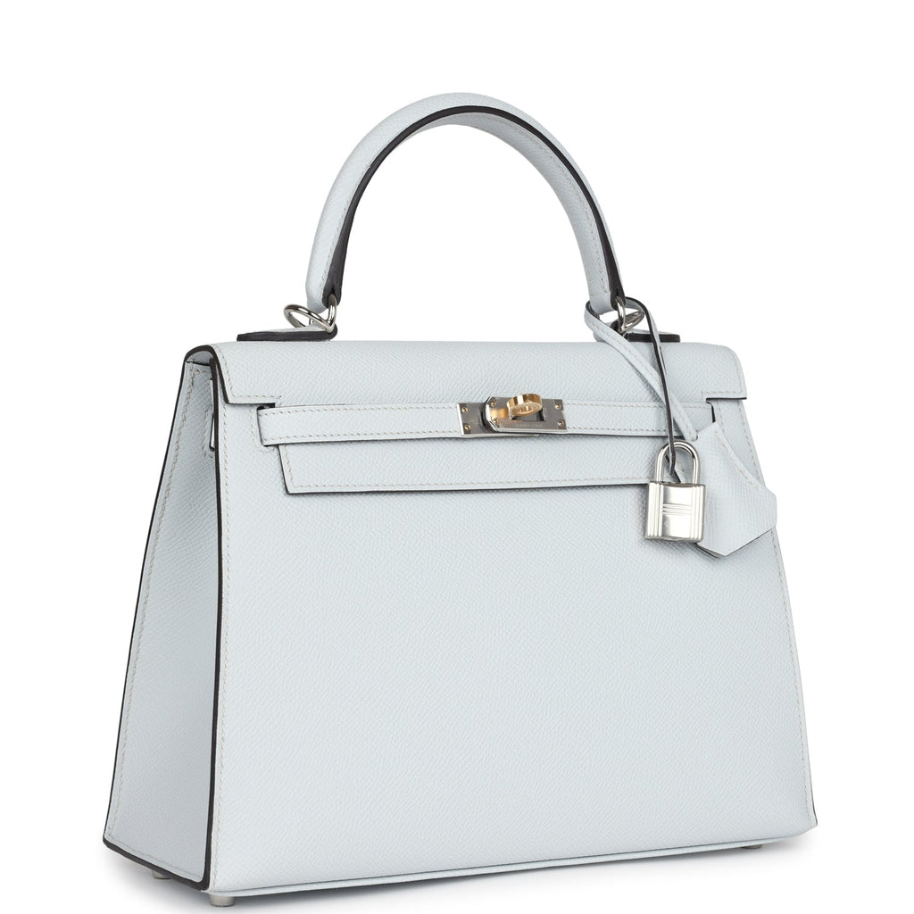 Kelly Sellier 25 Gris Platine Epsom Electrum Hardware