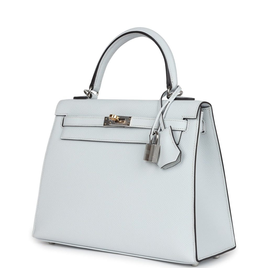 Kelly Sellier 25 Gris Platine Epsom Electrum Hardware