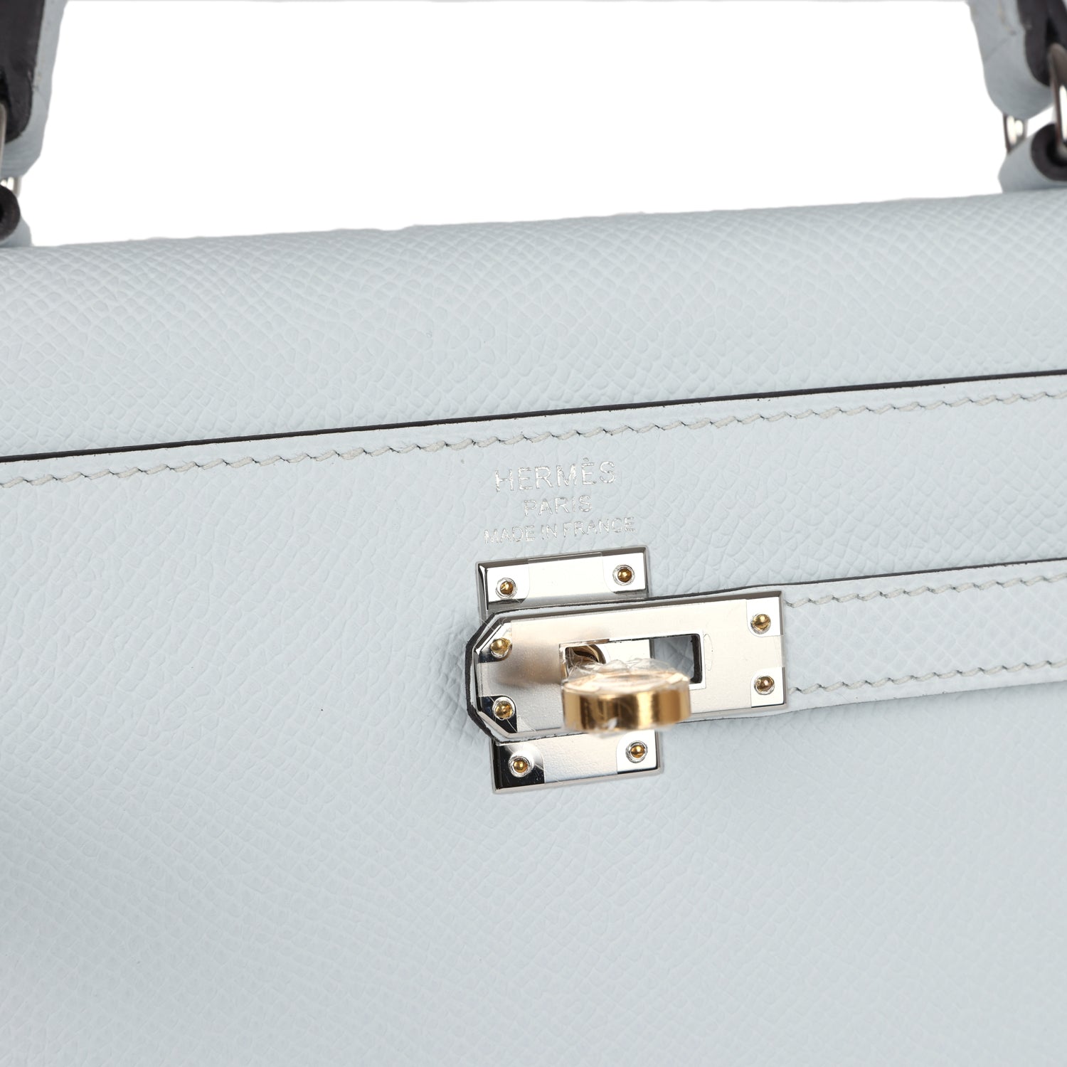 Kelly Sellier 25 Gris Platine Epsom Electrum Hardware