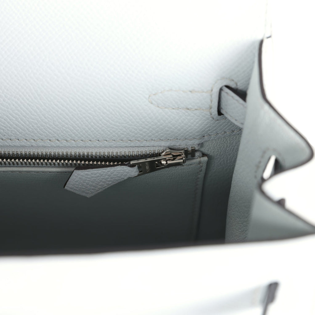 Kelly Sellier 25 Gris Platine Epsom Electrum Hardware