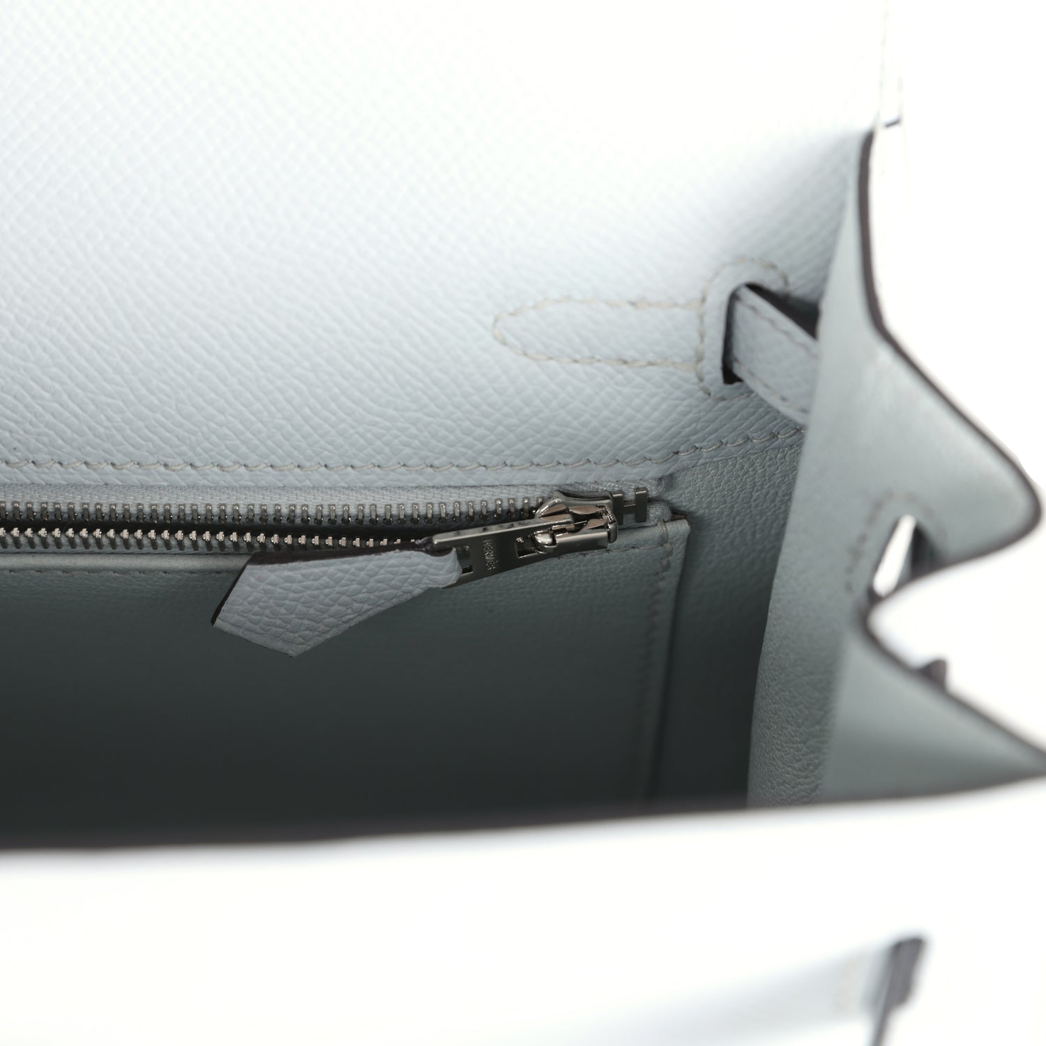 Kelly Sellier 25 Gris Platine Epsom Electrum Hardware
