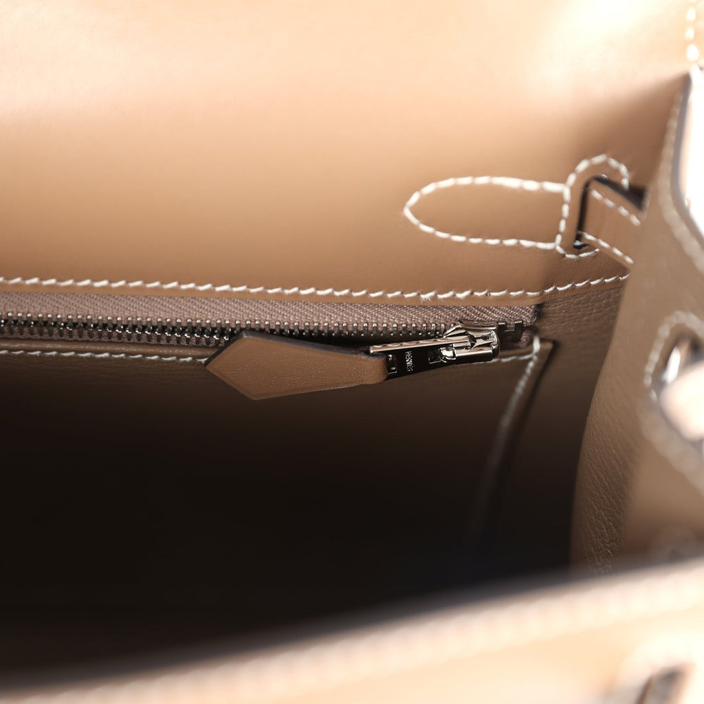 Kelly Sellier 25 Etoupe Tadelakt Palladium Hardware