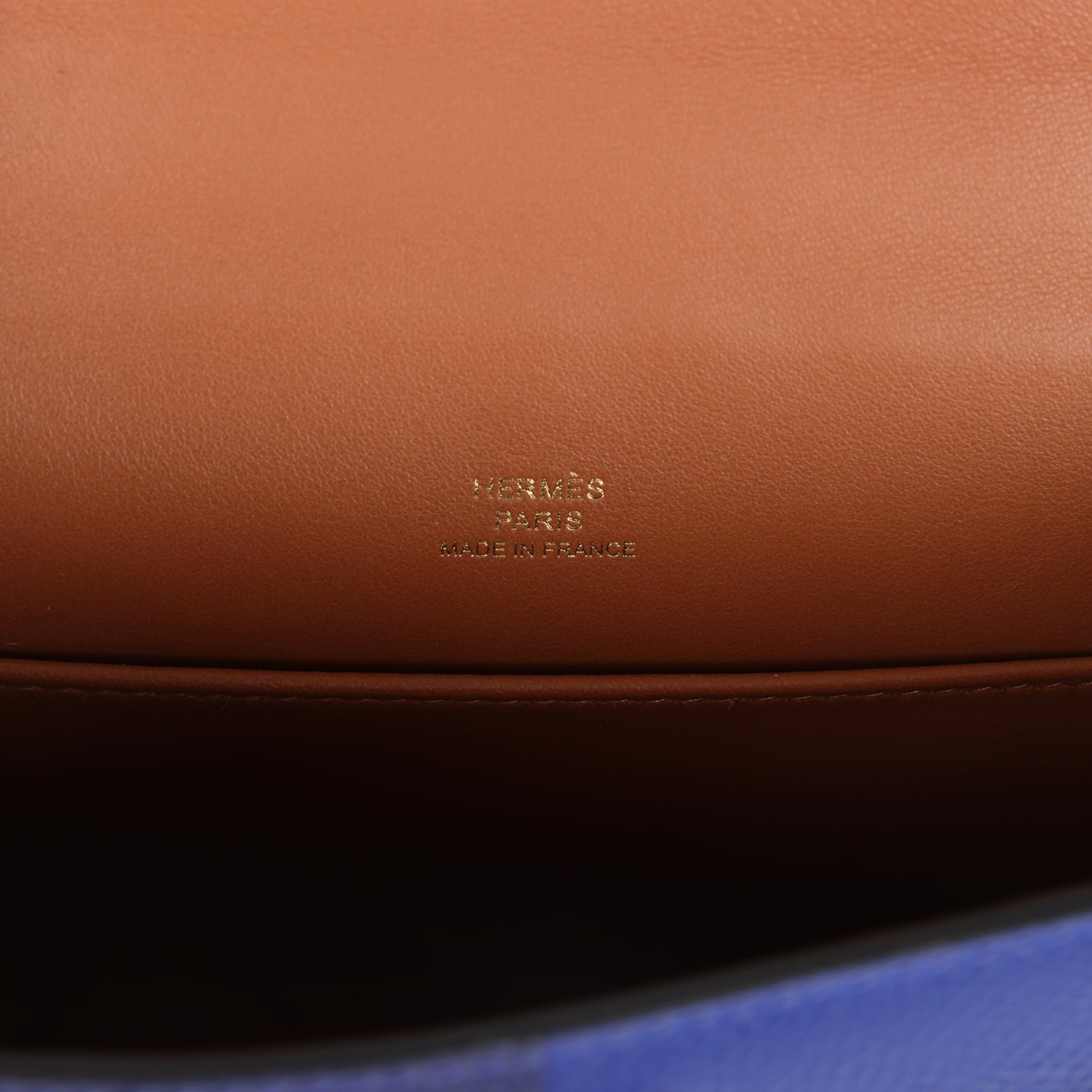 Casaque Kelly Sellier 20 Bleu Electric and Bleu Encre Epsom Gold Hardware