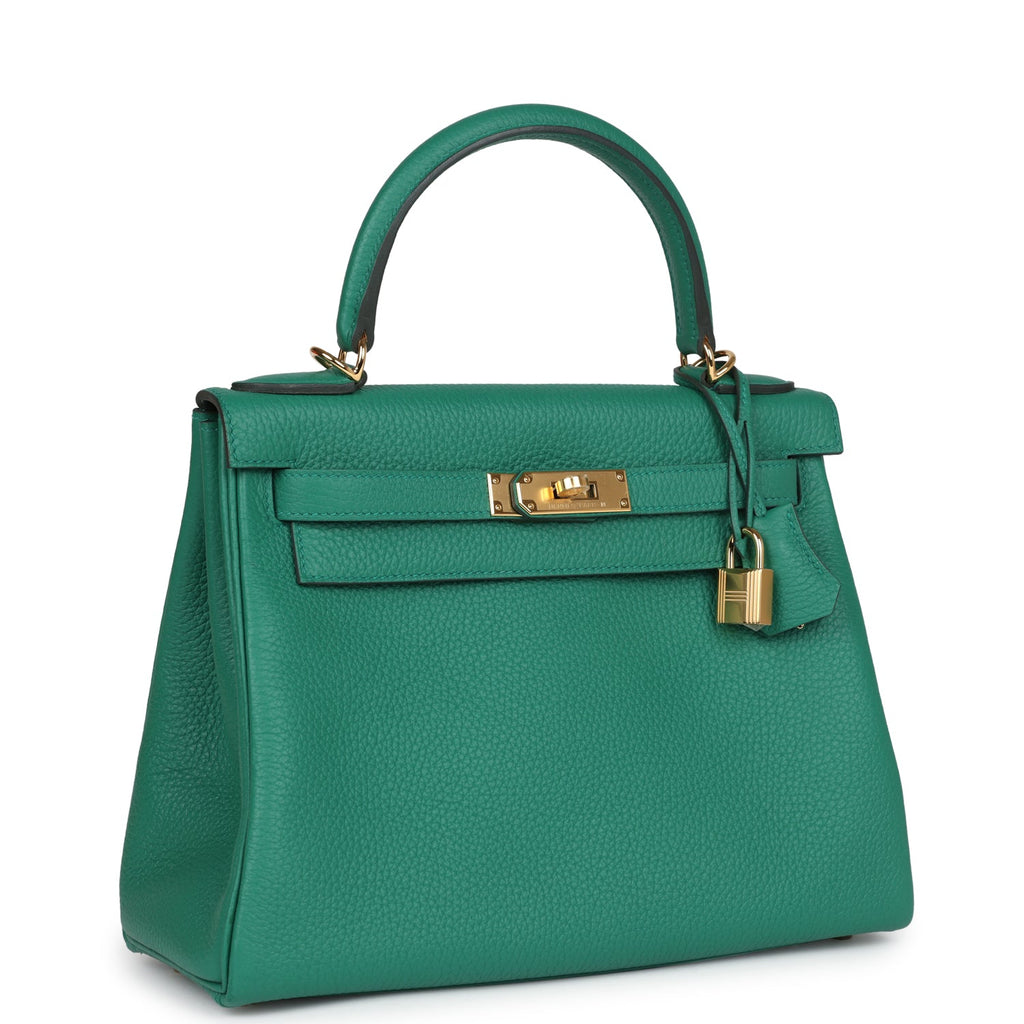 Kelly Retourne 28 Vert Vertigo Clemence Gold Hardware