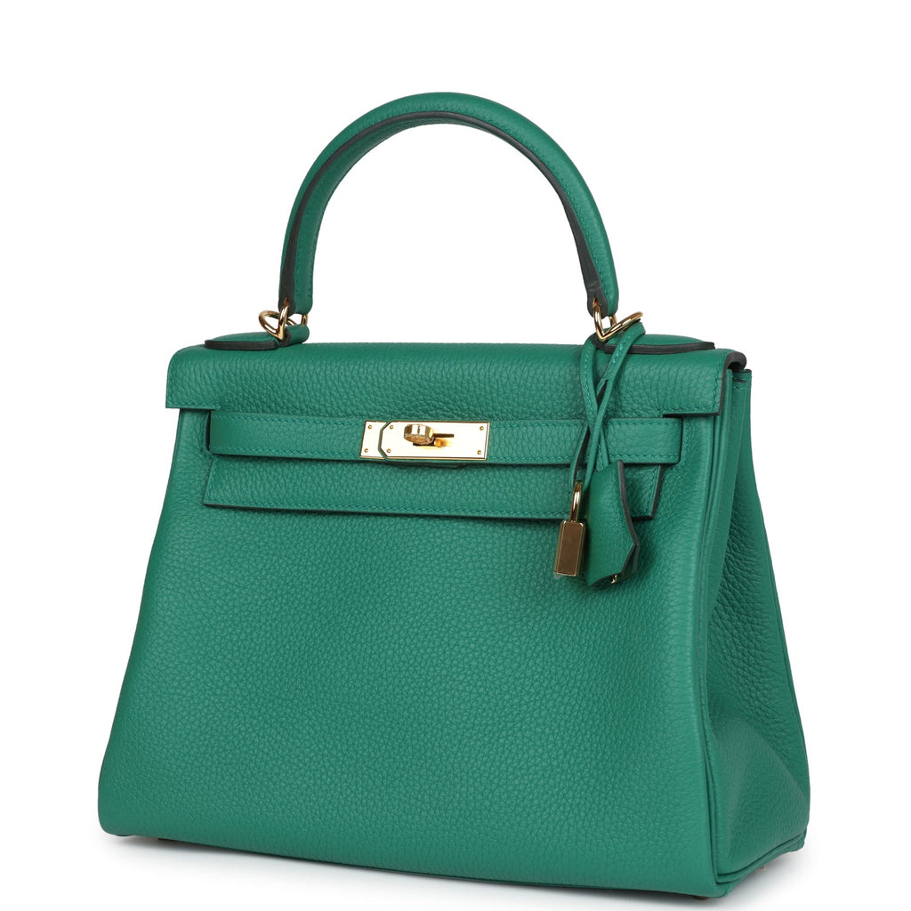 Kelly Retourne 28 Vert Vertigo Clemence Gold Hardware