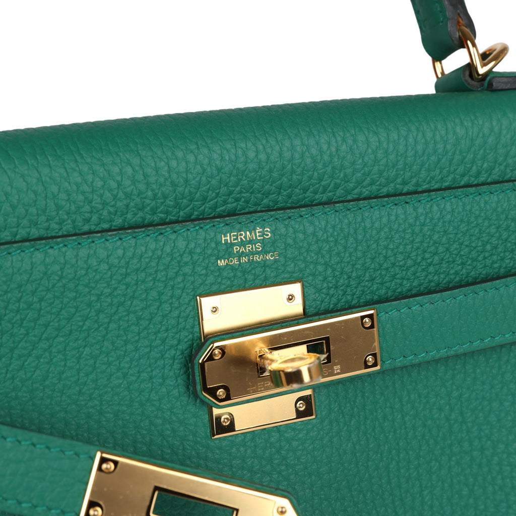 Kelly Retourne 28 Vert Vertigo Clemence Gold Hardware