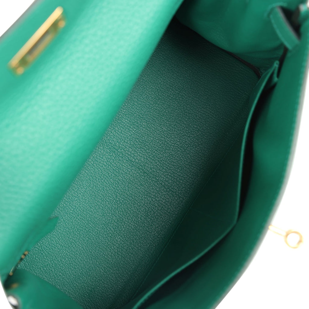 Kelly Retourne 28 Vert Vertigo Clemence Gold Hardware