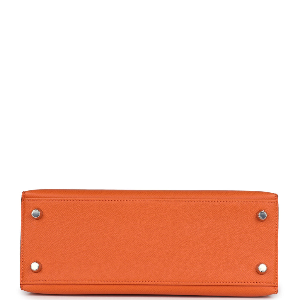 Kelly Sellier 25 Orange Epsom Palladium Hardware