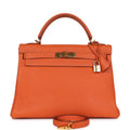 Vintage Kelly Retourne 32 Orange Togo Gold Hardware