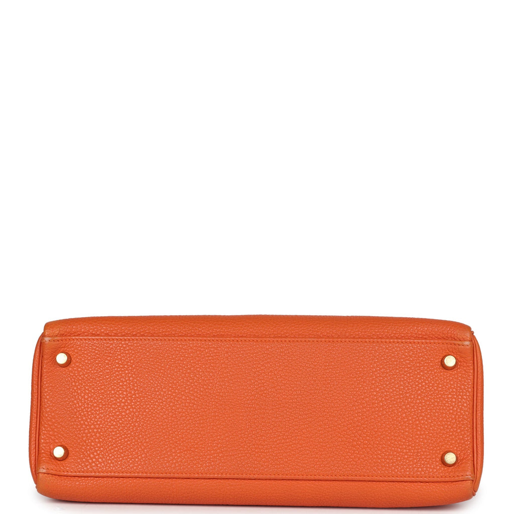 Vintage Kelly Retourne 32 Orange Togo Gold Hardware