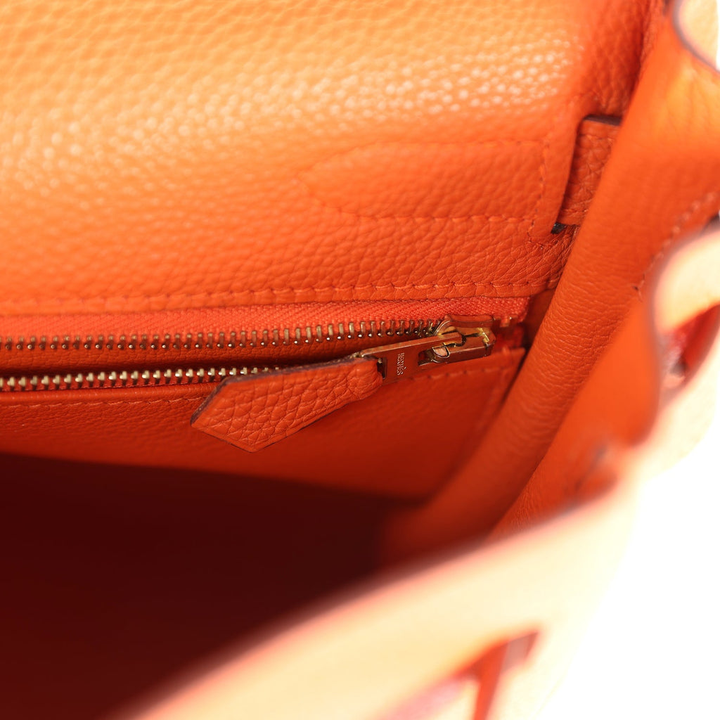 Vintage Kelly Retourne 32 Orange Togo Gold Hardware