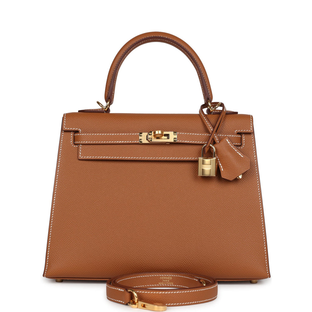 Kelly Sellier 25 Gold Epsom Gold Hardware