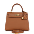 Kelly Sellier 25 Gold Epsom Gold Hardware