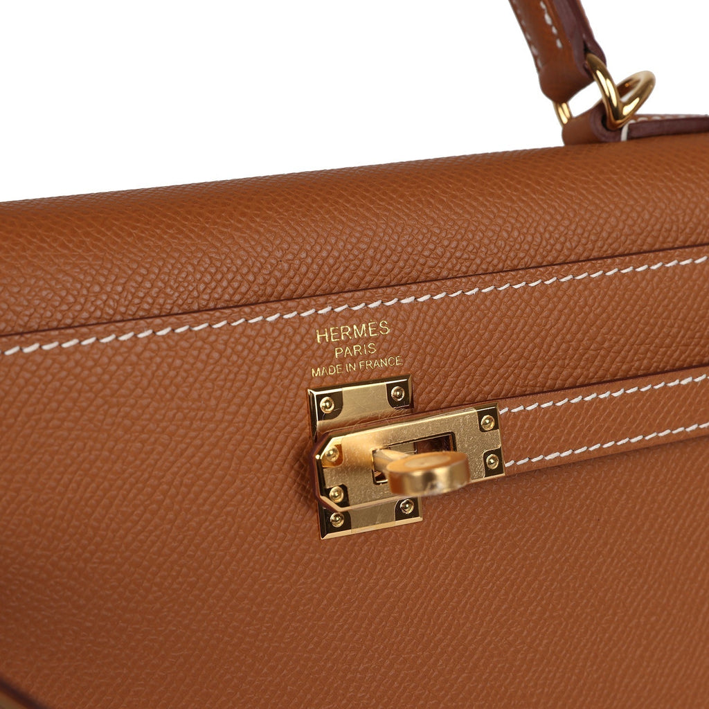 Kelly Sellier 25 Gold Epsom Gold Hardware