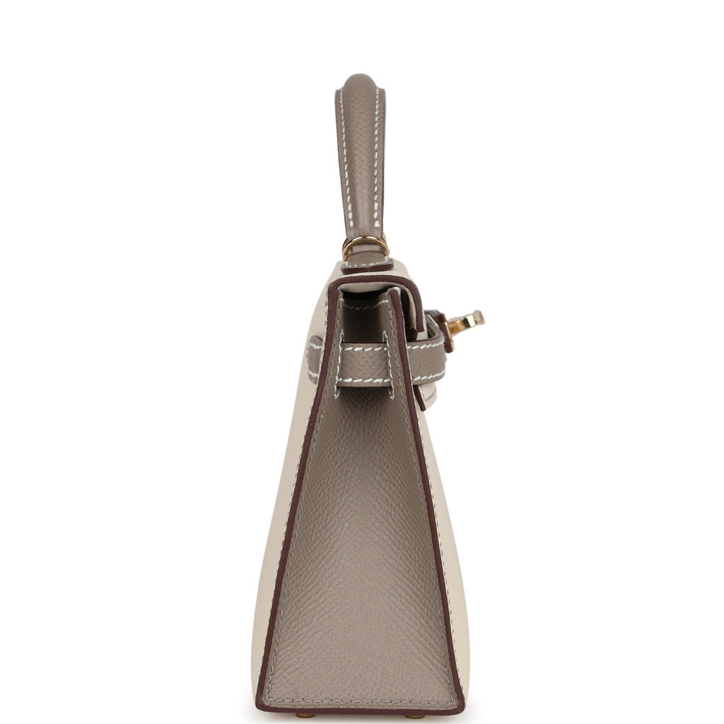 Special Order (HSS) Kelly Sellier 20 Craie and Gris Asphalte Epsom Permabrass Hardware