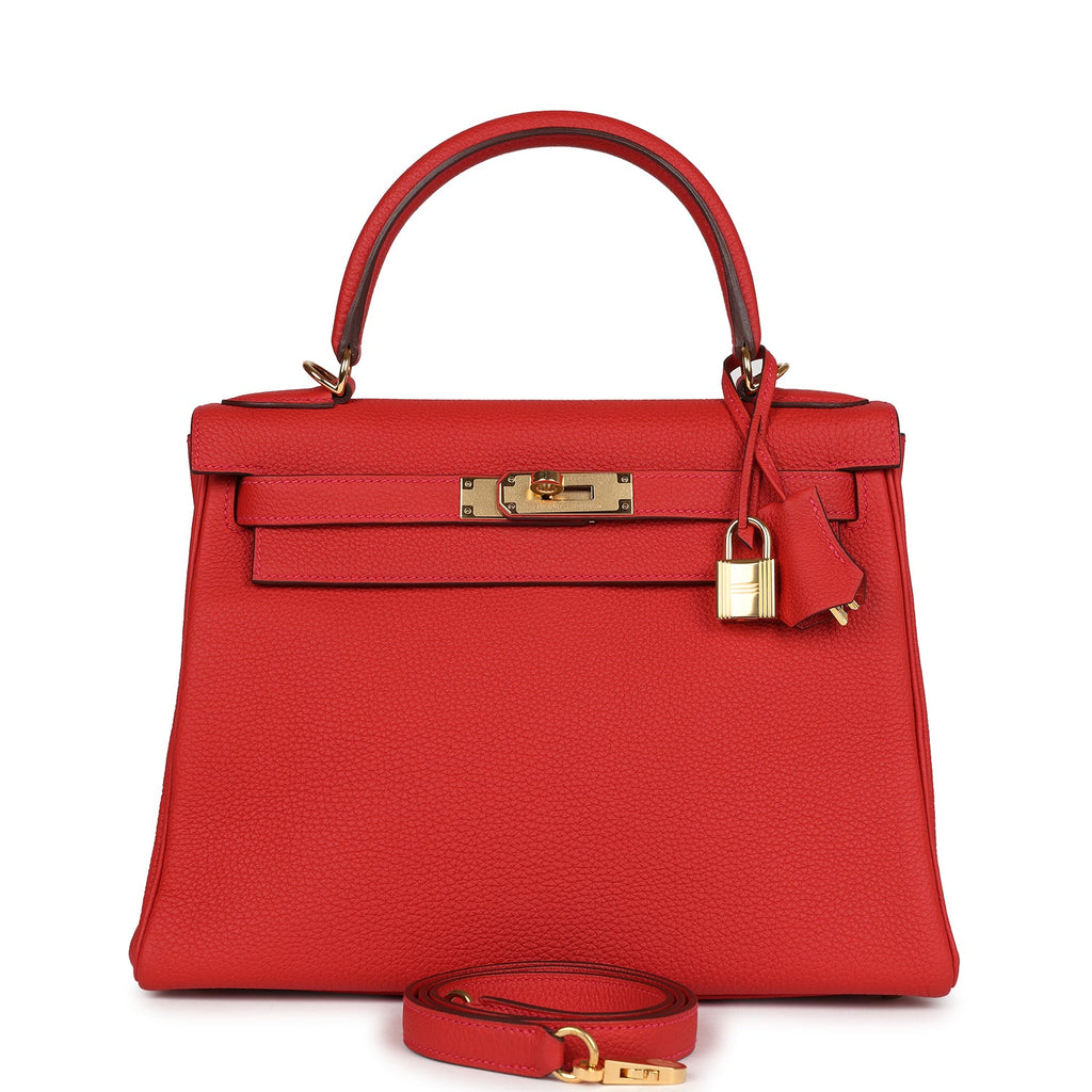 Kelly Retourne 28 Geranium Togo Gold Hardware
