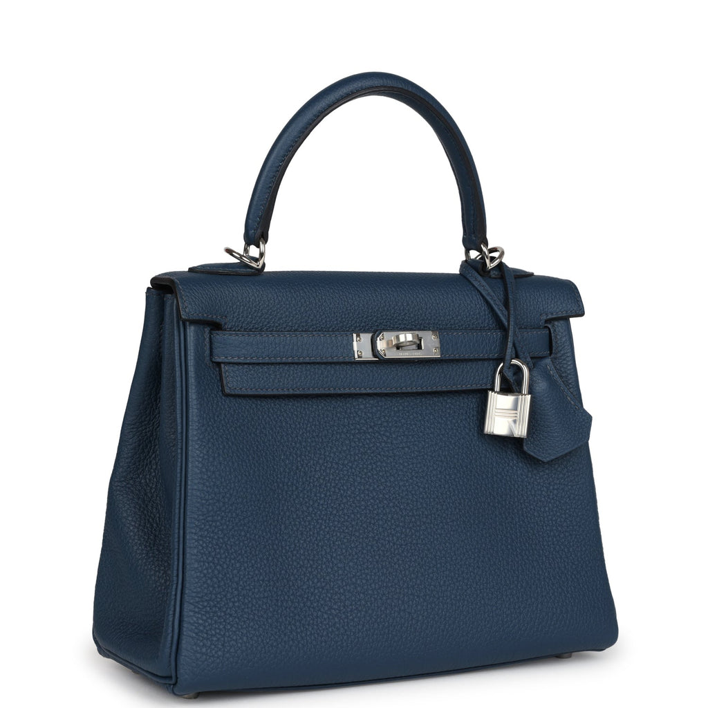 Kelly Retourne 25 Bleu De Prusse Togo Palladium Hardware