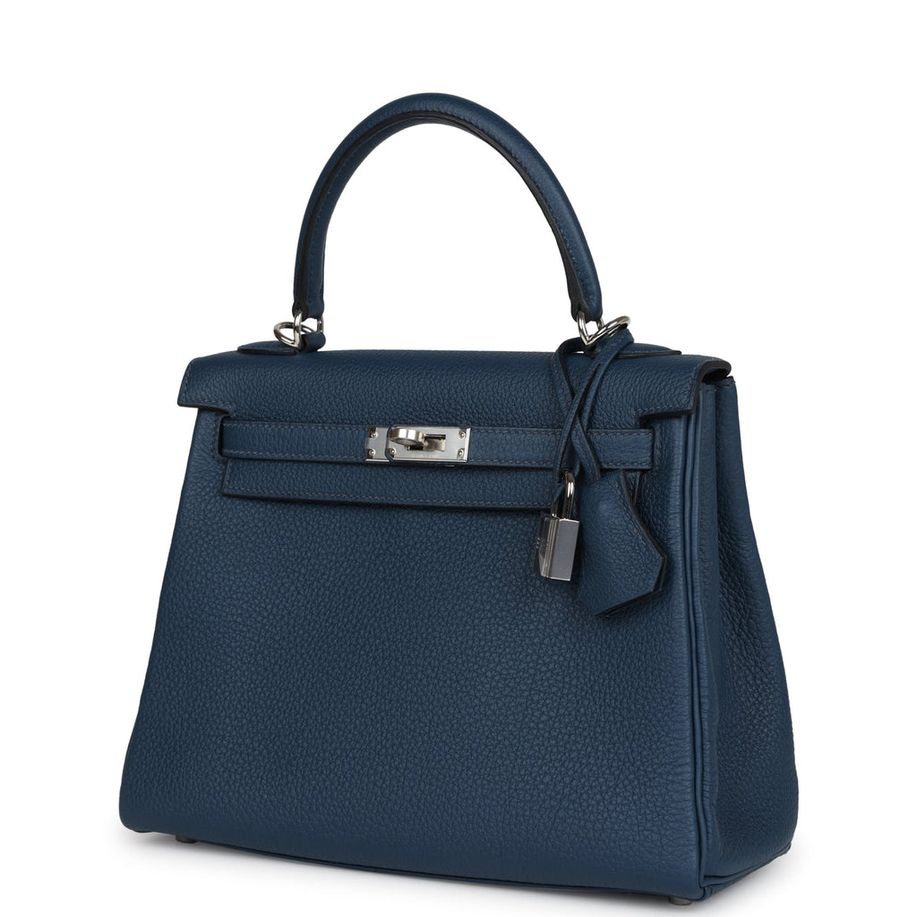 Kelly Retourne 25 Bleu De Prusse Togo Palladium Hardware