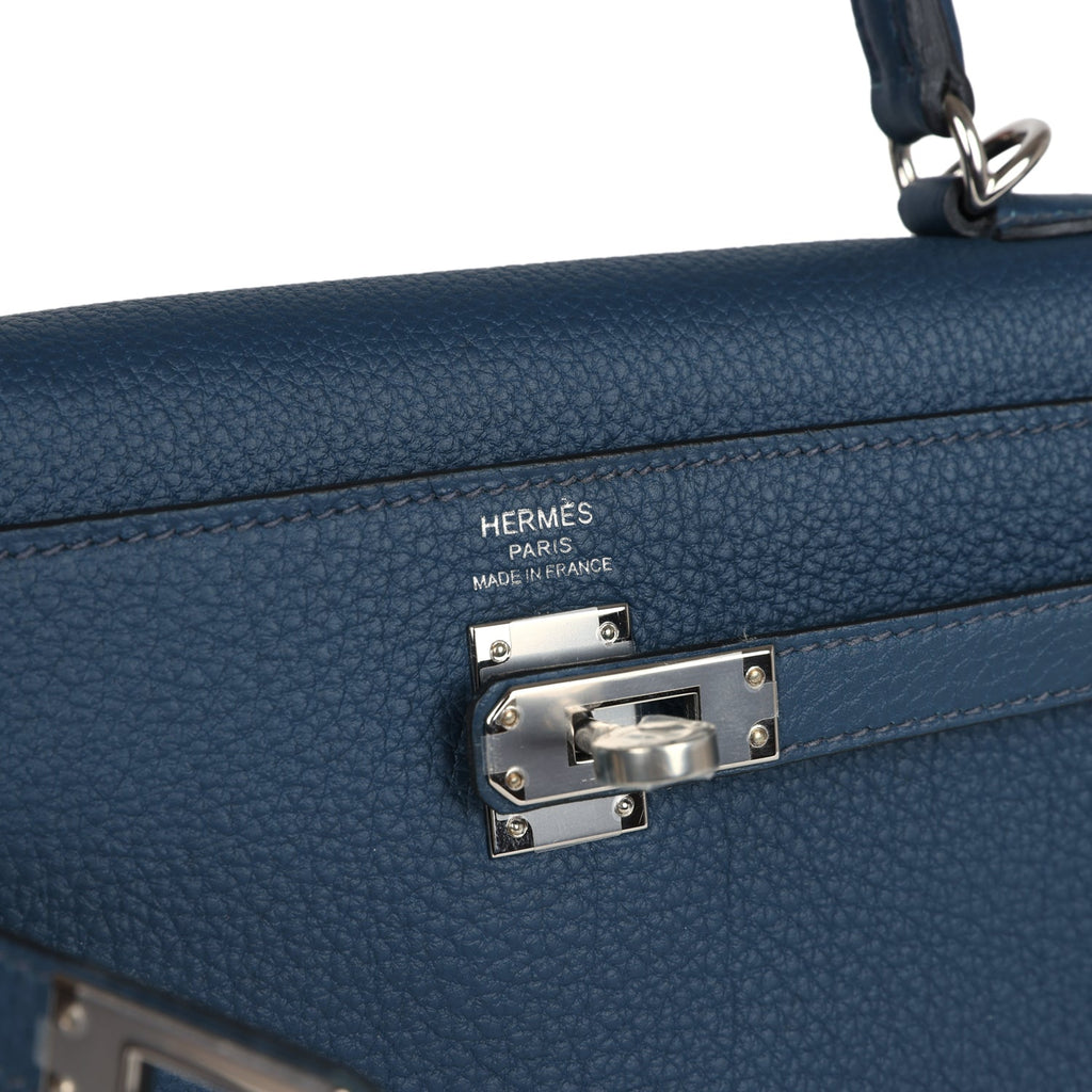 Kelly Retourne 25 Bleu De Prusse Togo Palladium Hardware