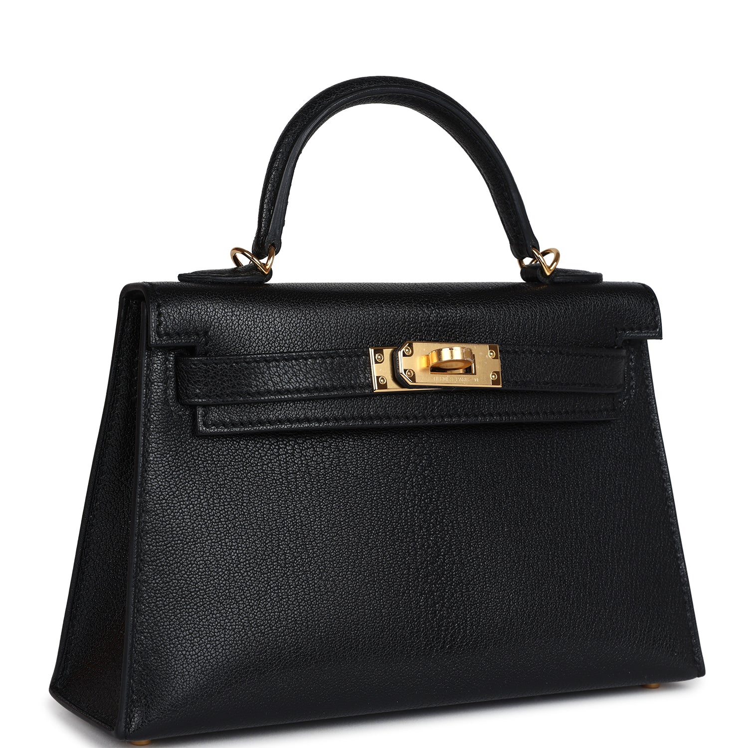 Kelly Sellier 20 Black Chevre Mysore Gold Hardware