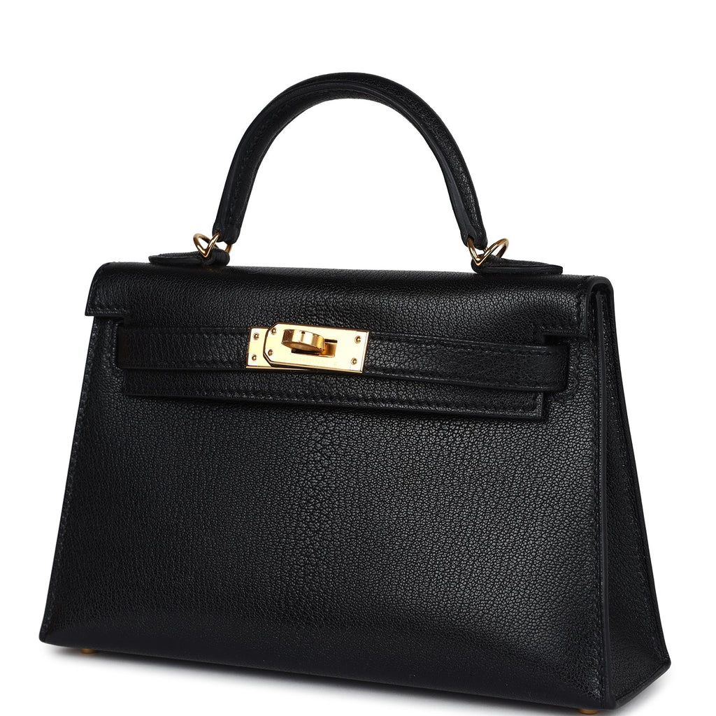 Kelly Sellier 20 Black Chevre Mysore Gold Hardware