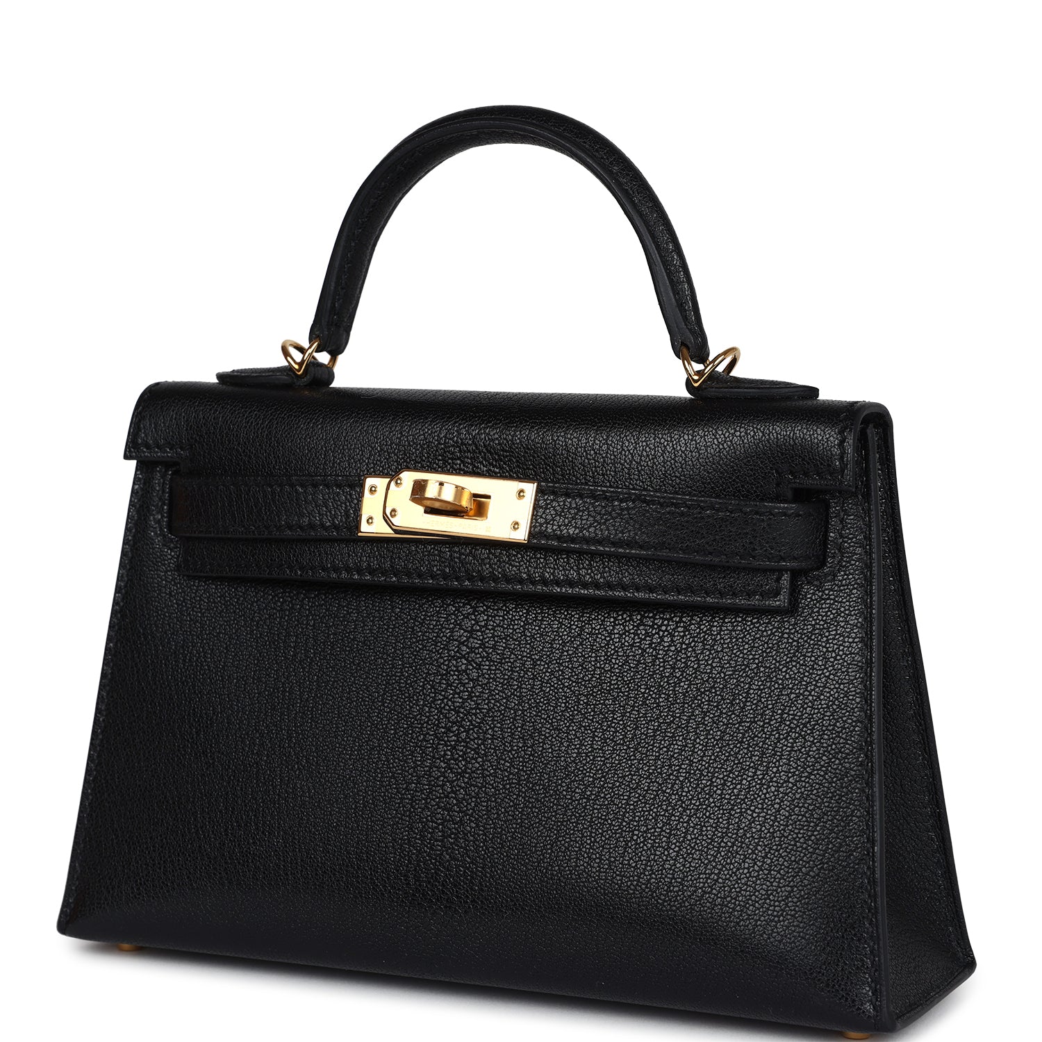 Kelly Sellier 20 Black Chevre Mysore Gold Hardware