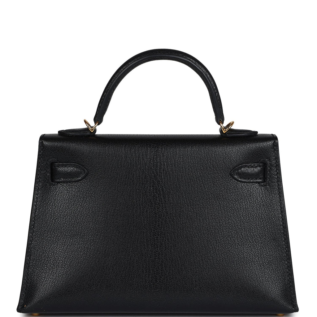 Kelly Sellier 20 Black Chevre Mysore Gold Hardware