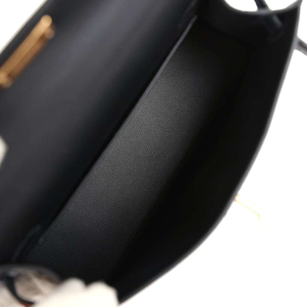 Kelly Sellier 20 Black Chevre Mysore Gold Hardware