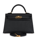 Kelly Sellier 20 Black Epsom Gold Hardware