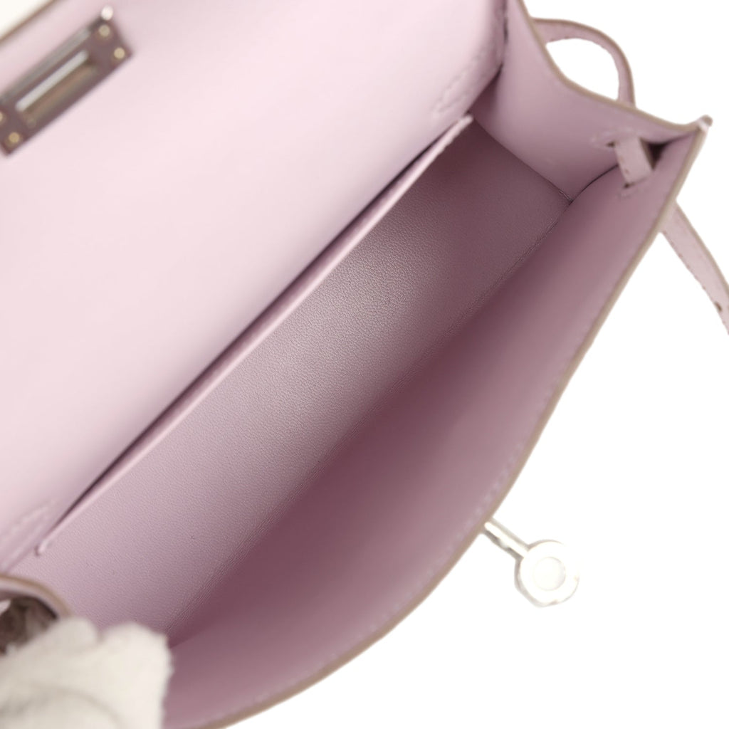 Kelly Sellier 20 Mauve Pale Chevre Palladium Hardware