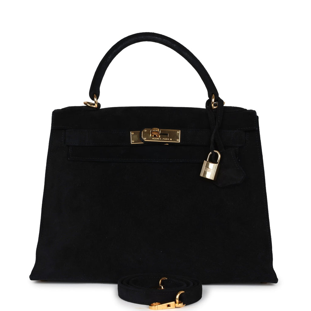 Vintage Kelly Sellier 28 Black Doblis Gold Hardware
