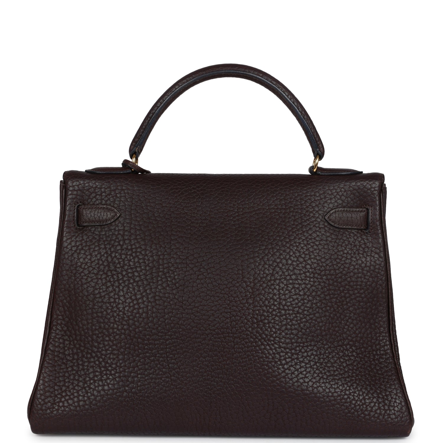Vintage Kelly Retourne 32 Marron Fonce Fjord Gold Hardware