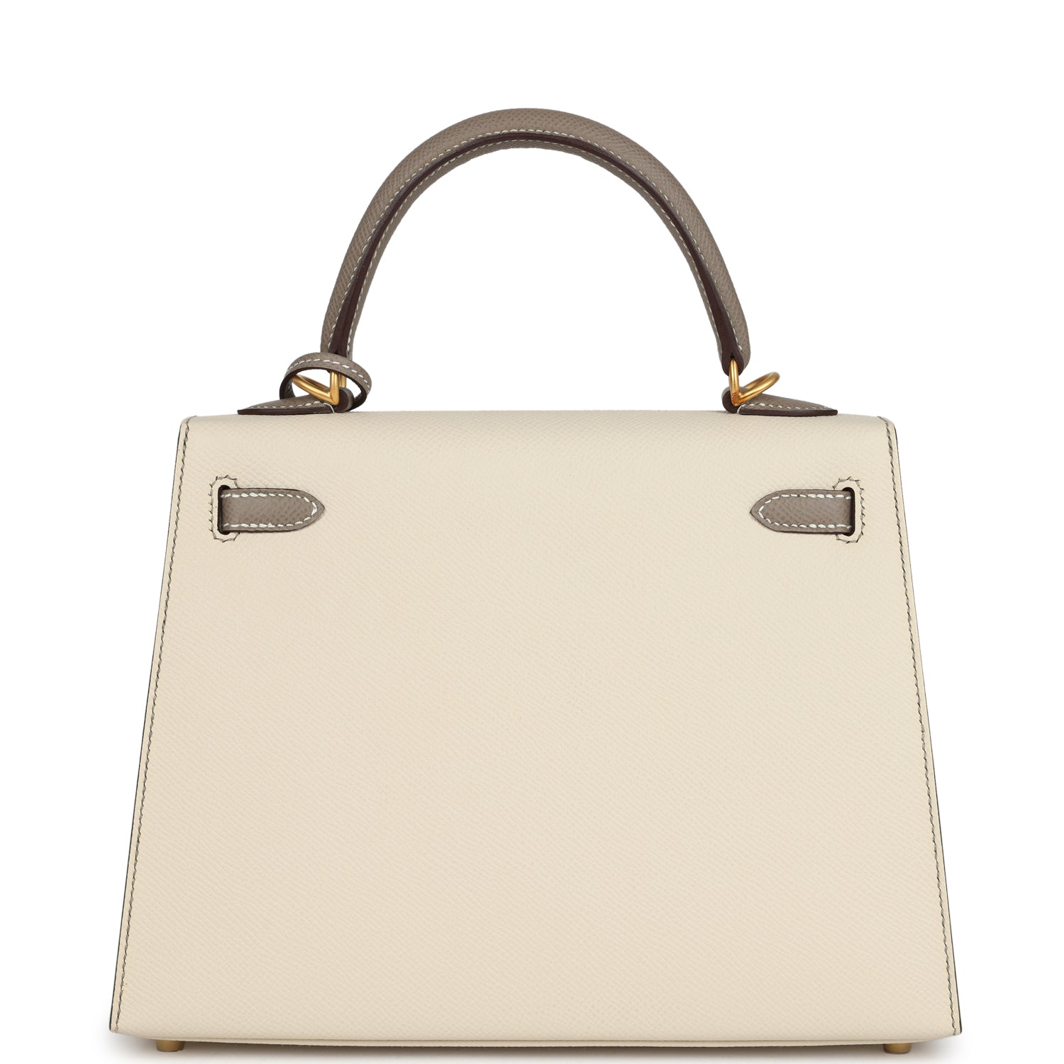 Special Order (HSS) Kelly Sellier 25 Craie and Gris Asphalte Epsom Brushed Gold Hardware
