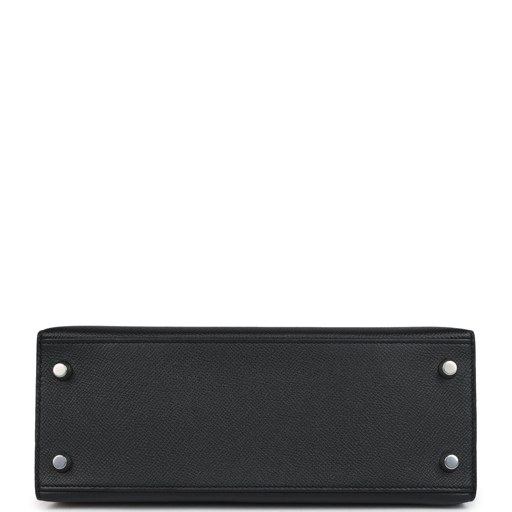 Special Order (HSS) Kelly Sellier 25 Black and Gris Mouette Epsom Brushed Gold Hardware