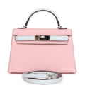 Special Order (HSS) Kelly Sellier 20 Rose Sakura and Bleu Brume Chevre Palladium Hardware