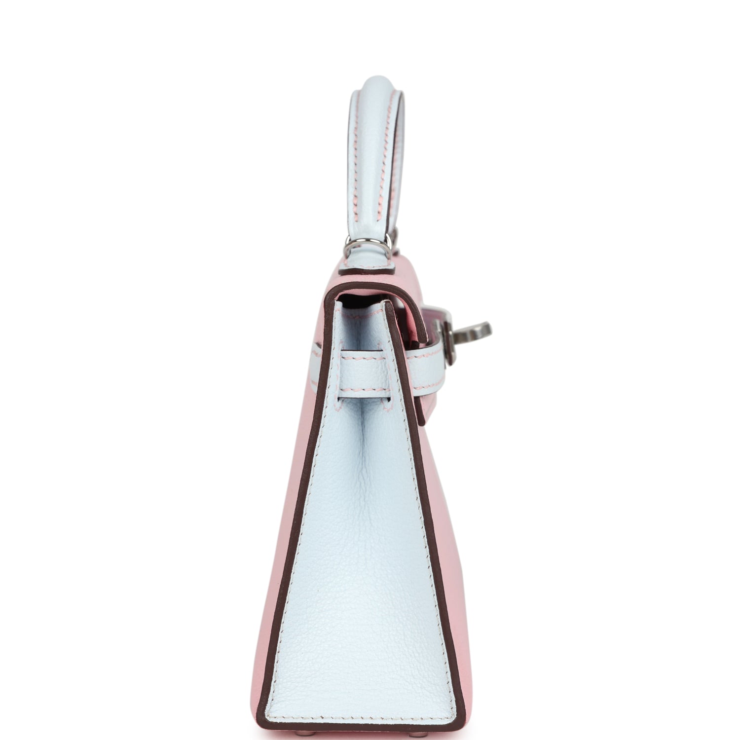 Special Order (HSS) Kelly Sellier 20 Rose Sakura and Bleu Brume Chevre Palladium Hardware