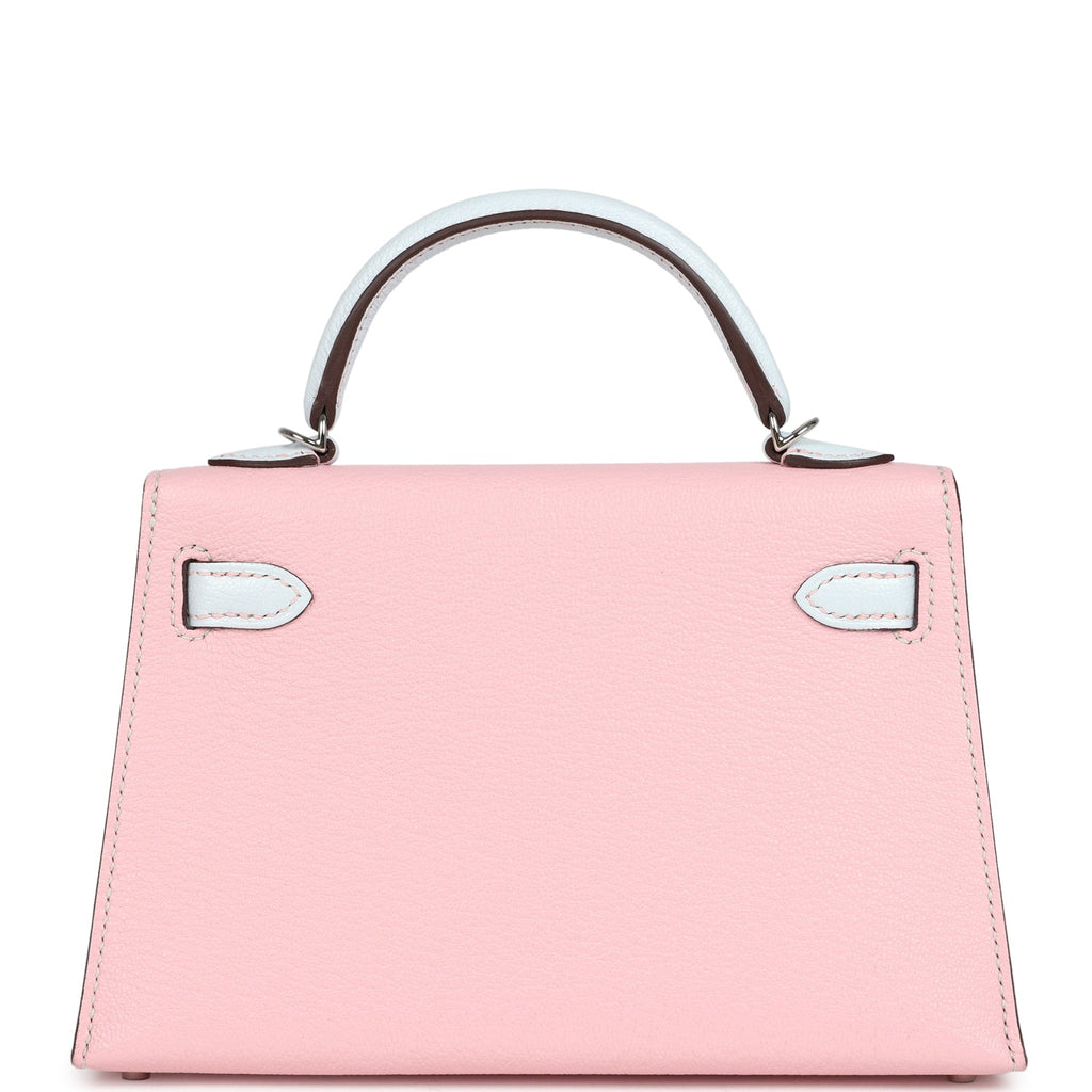 Special Order (HSS) Kelly Sellier 20 Rose Sakura and Bleu Brume Chevre Palladium Hardware